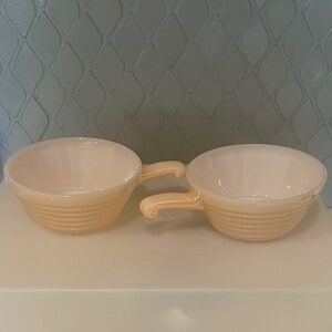 Fire King Peach Luster Soup Bowls